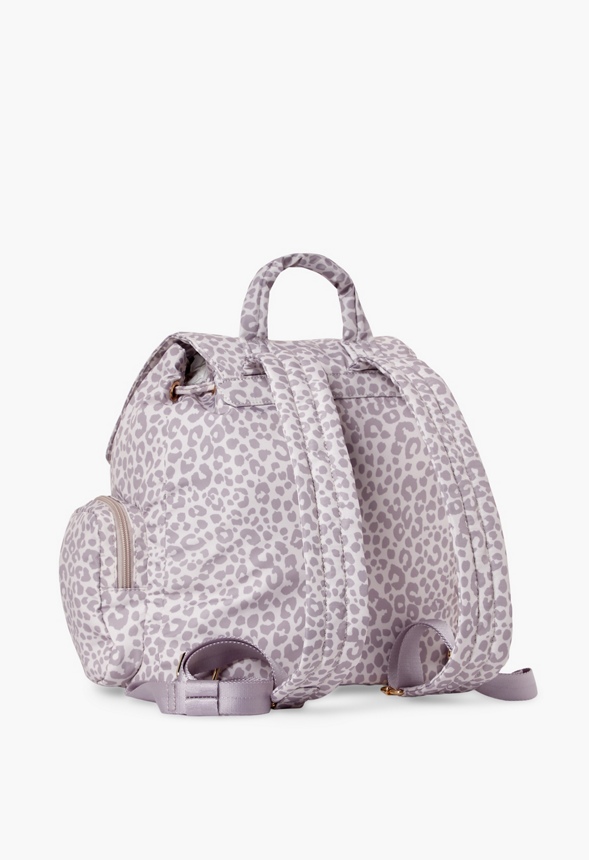 Puffy Nylon Multi Zipper Pocket Backpack