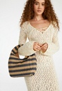 Stripe Crochet Raffia Bag
