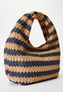 Stripe Crochet Raffia Bag