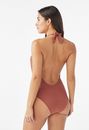 Lace-Up Halter One Piece Swimsuit