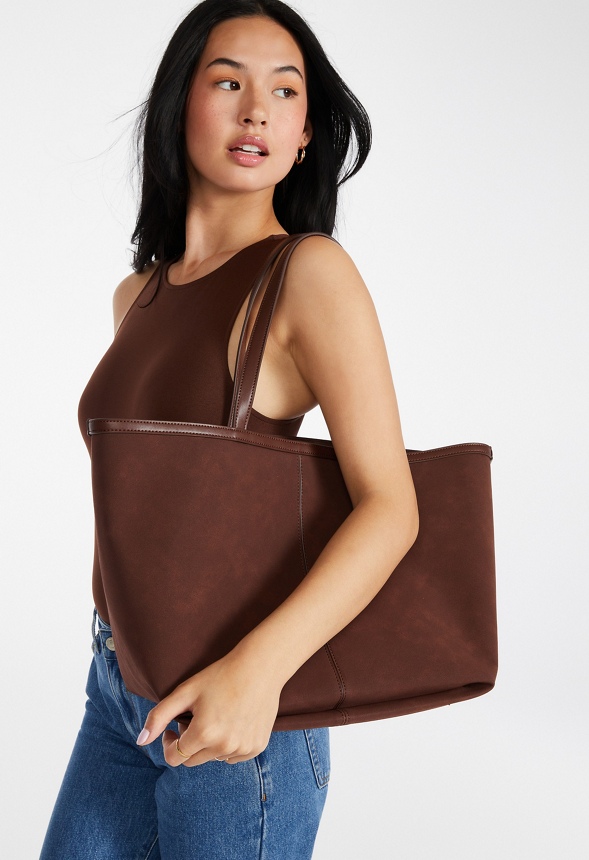 Gewebte Tote Bag Taschen Accessoires in CHOCOLATE BROWN gunstig online kaufen im JustFab Shop Deutschland