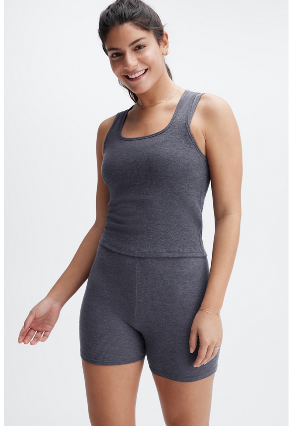 Restoreknit Ribbed Tank Top Plus Size in Pewter - Get great deals at JustFab