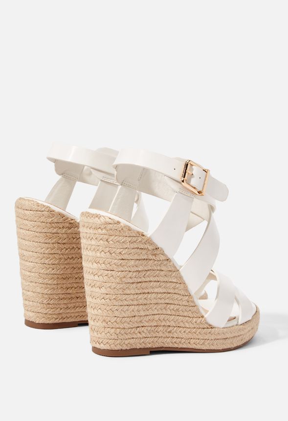 Joan Espadrille Wedge Shoes in White - Get great deals at JustFab