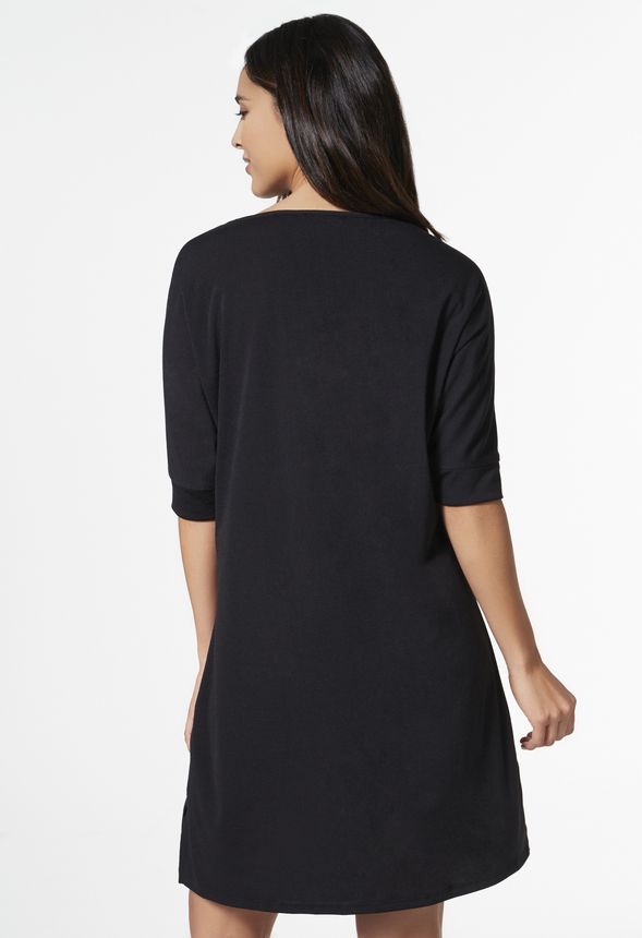 Dolman Easy Knit Dress Clothing in Black - Get great deals at JustFab