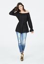 Off Shoulder Button Front Tunic