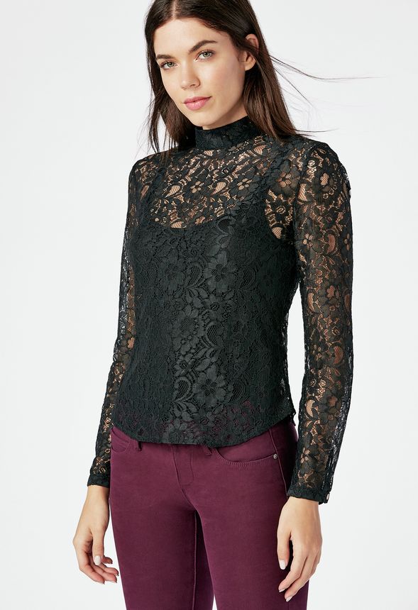 Zip Back Lace Blouse