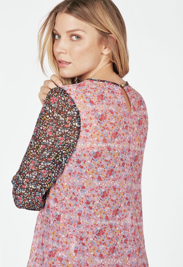 Peasant Top Clothing in Rose Multi - Get great deals at JustFab