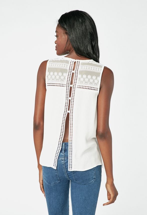 Sleeveless Gauze Tank Kleidung in Weiß günstig online kaufen im