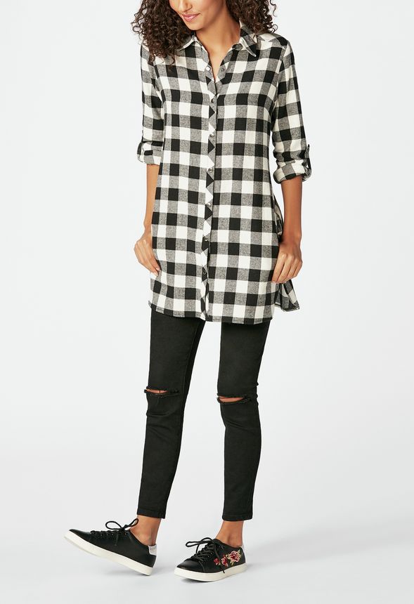 Longline Flannel Tunic
