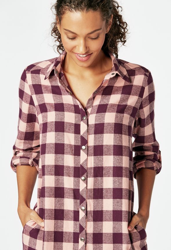 Longline Flannel Tunic
