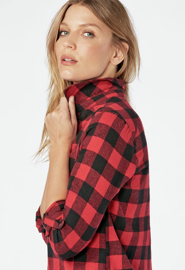 Longline Flannel Tunic