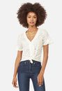 Button Front Eyelet Blouse