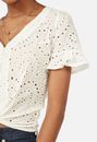 Button Front Eyelet Blouse