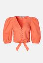 Puff Sleeve Tie Front Top