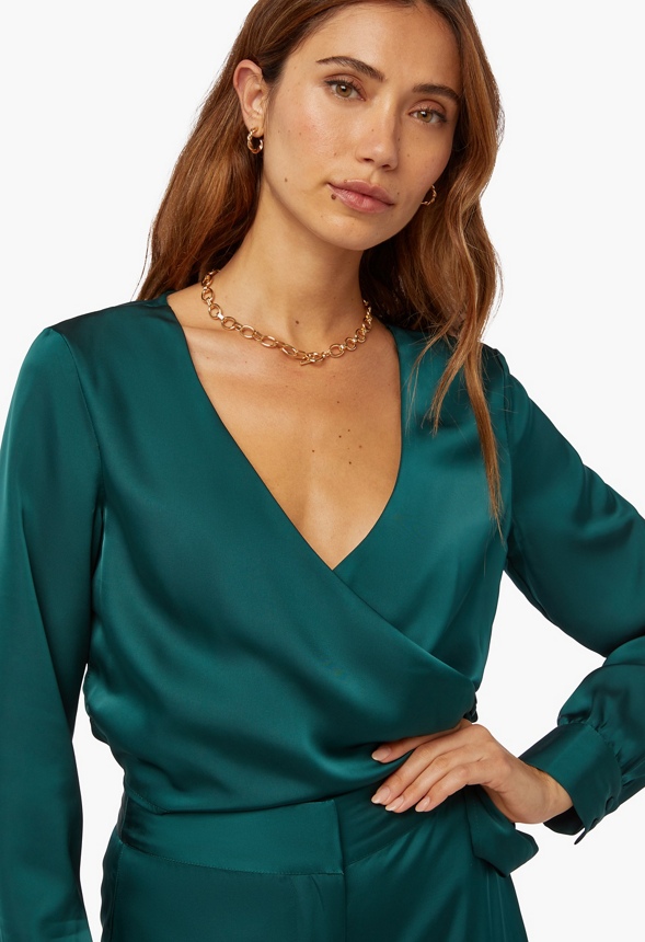 Satin Wrap Top
