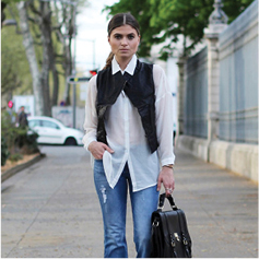 Marie's outfit with flare jeans